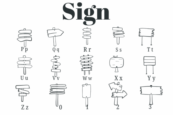 Sign Dingbats Font PNG with transparent background - Preview 2