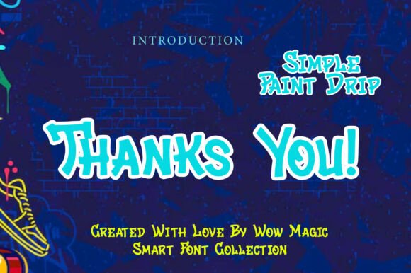 Simple Paint Drip Font PNG with transparent background - Preview 2