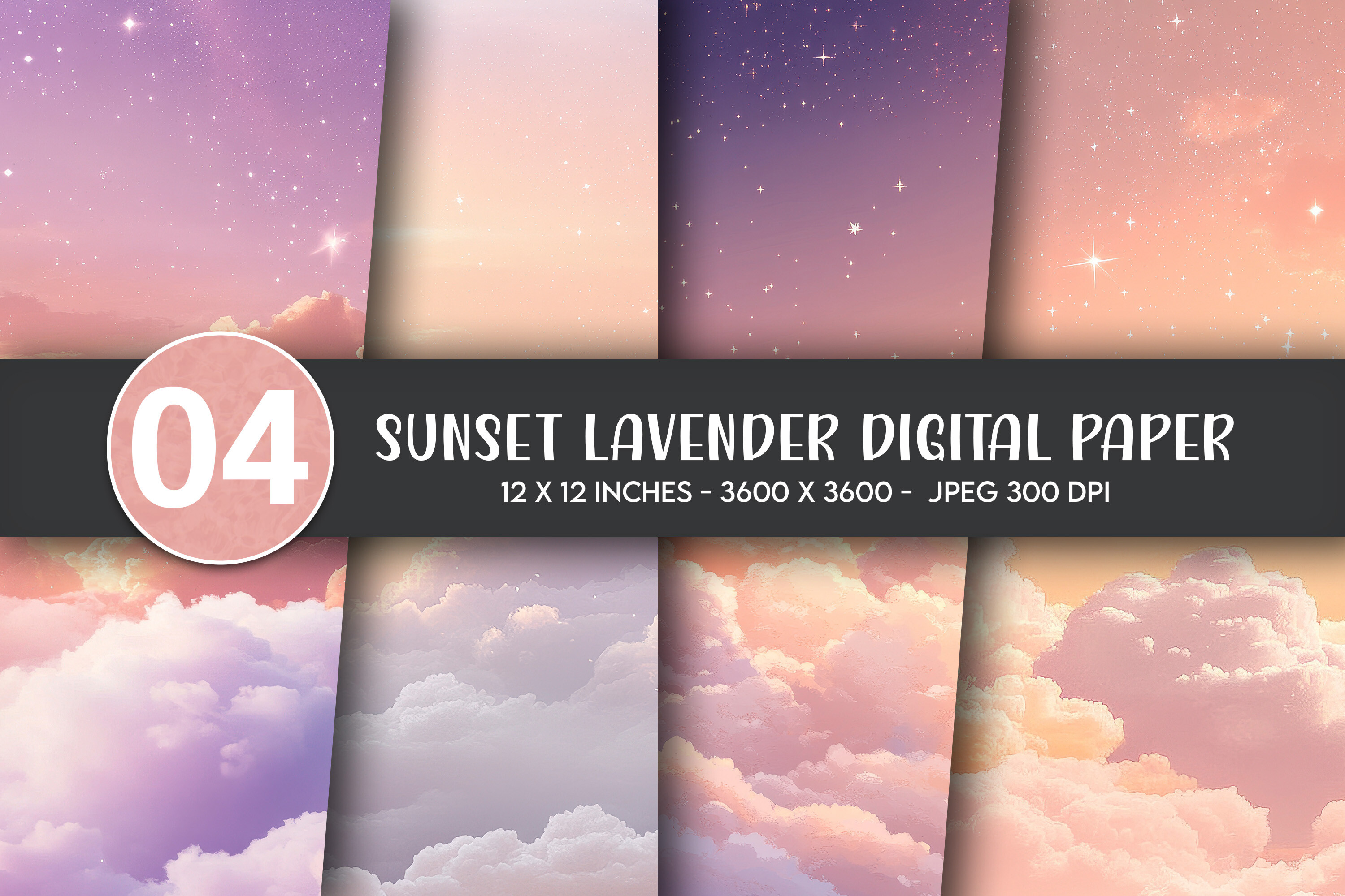 Sunset Lavender Digital Paper Graphic by Artify Hub Studio · Creative Fabrica