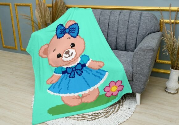 Teddy Girl C2C Crochet Blanket Pattern