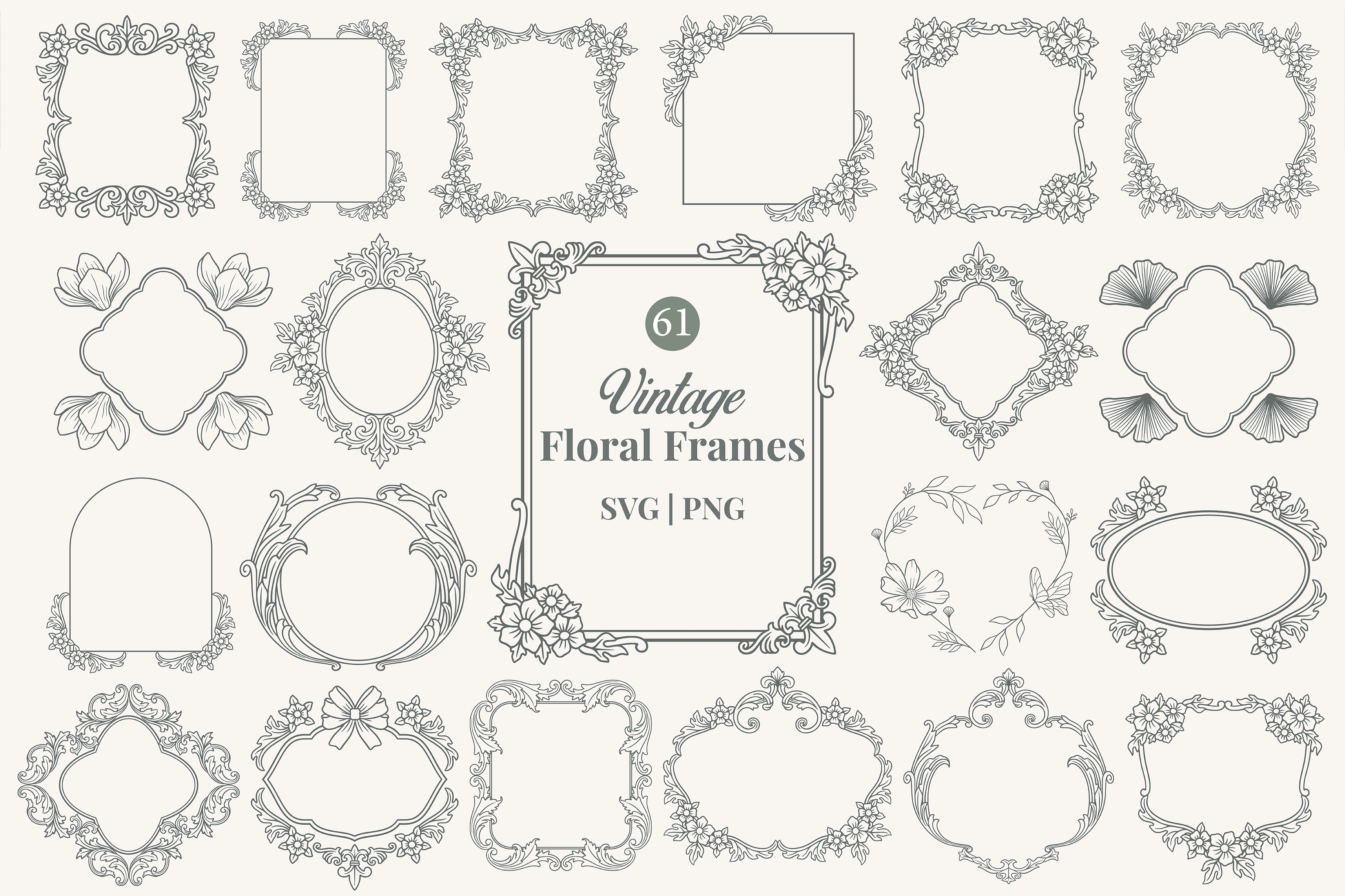 Vintage Ornamental Floral Frame