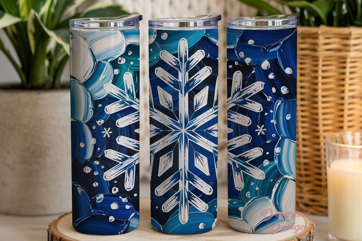 Winter Snowflake Art 20oz Tumbler Wrap