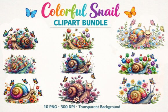 10-whimsical-snail-png-bundle