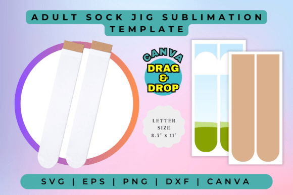 Adult Sock Jig Sublimation Template
