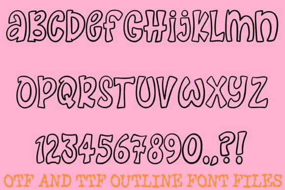 Bouncy Doodle Hand Drawn Cartoon Font PNG with transparent background - Preview 1