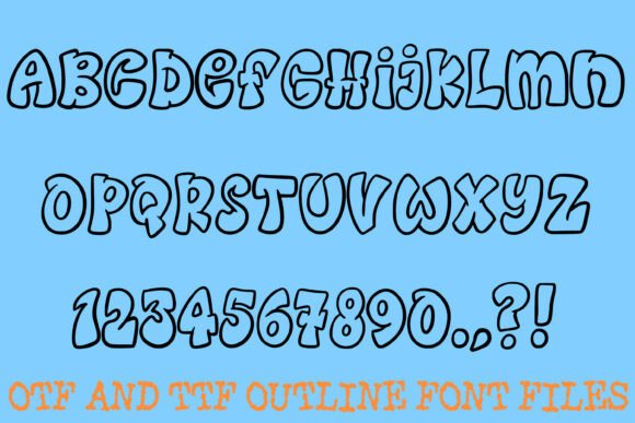Bouncy Graffiti Font PNG with transparent background - Preview 1