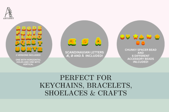 Chunky Alphabet Bead STL Bundle | A-Z 3D Print Files - Image 3