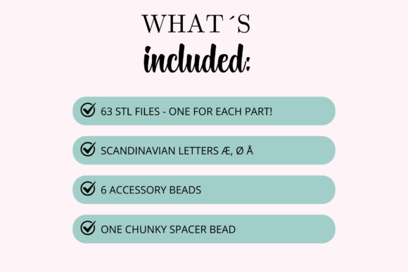 Chunky Alphabet Bead STL Bundle | A-Z 3D Print Files - Image 7