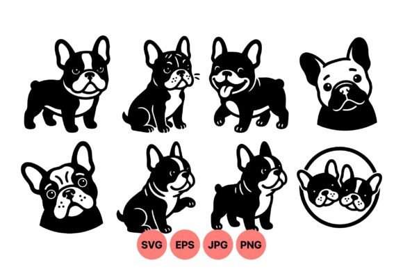 Cute French bulldog SVG clipart in pastel pink and beige for HTV tee shirt cutting