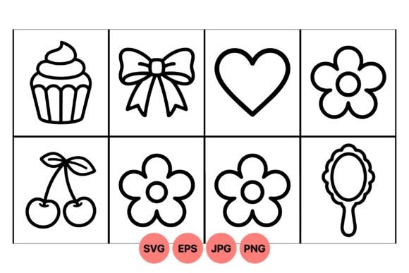 Cute Sweet Icon Clipart Set
