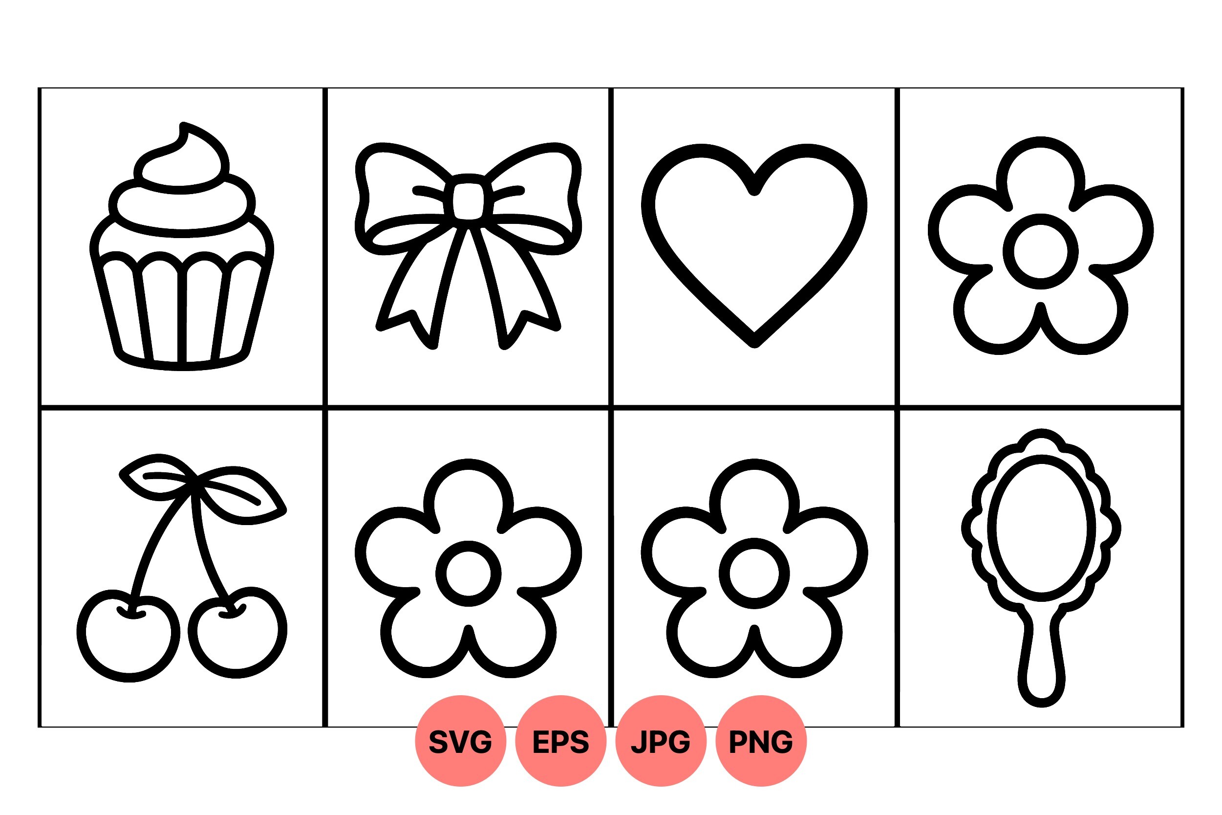 Cute Sweet Icon Clipart Set