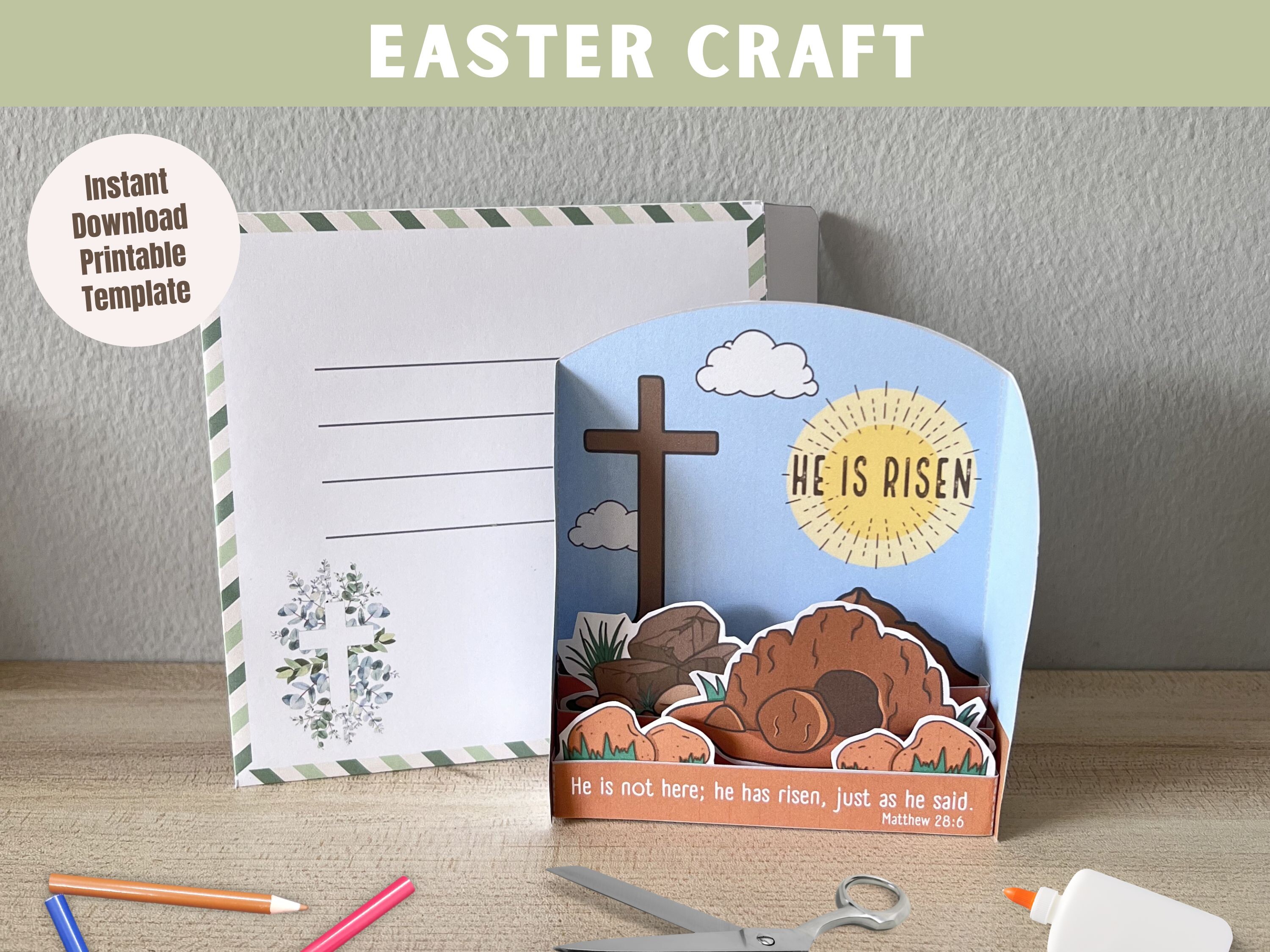 Easter Box Card Template DIY · Creative Fabrica