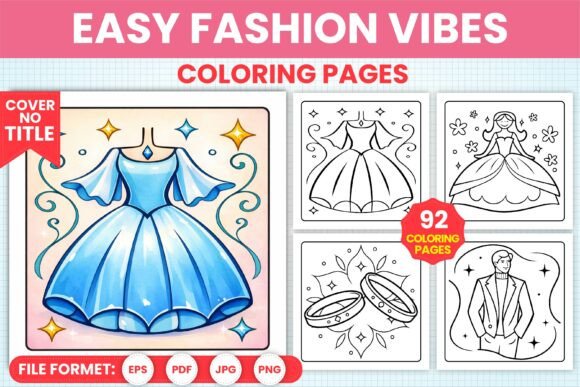 Easy Fashion Vibes Coloring Pages