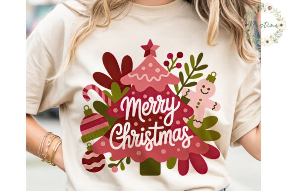 Festive Pink Christmas PNG Clipart Graphic Illustrations By Nastine