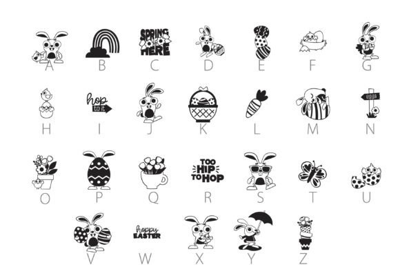 Hop to It Dingbats Font PNG with transparent background - Preview 3