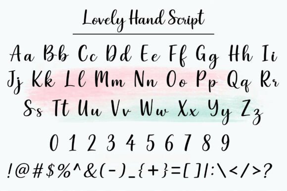 Lovely Hand Script Font PNG with transparent background - Preview 1