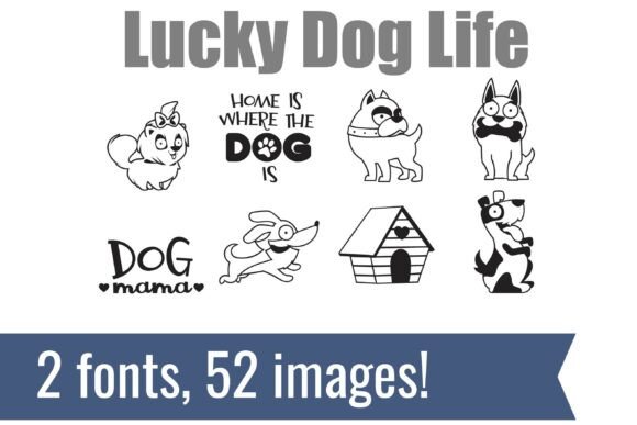 Lucky Dog Dingbats Font PNG with transparent background - Preview 1