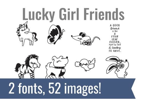Lucky Girl Dingbats Font PNG with transparent background - Preview 1