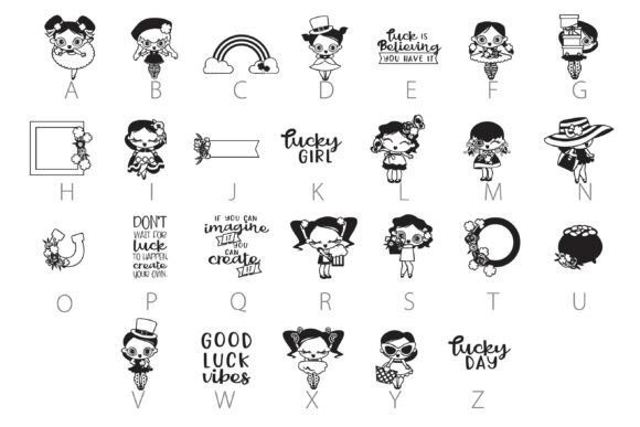 Lucky Girl Dingbats Font PNG with transparent background - Preview 3