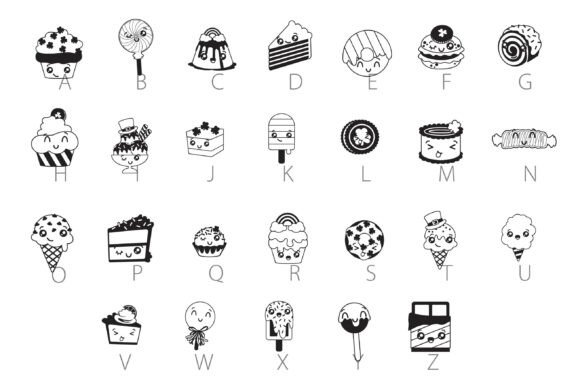 Lucky Kawaii Dingbats Font PNG with transparent background - Preview 3