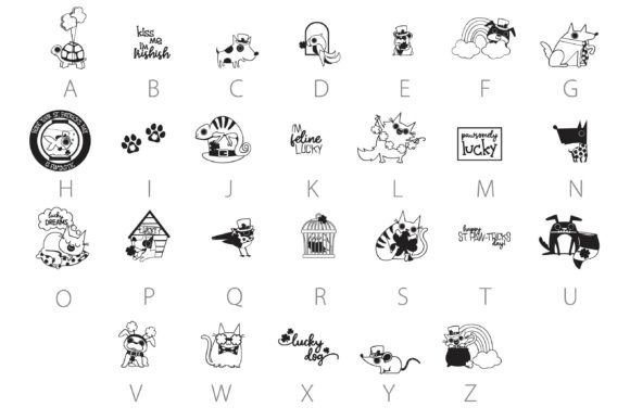 Lucky Pets Dingbats Font PNG with transparent background - Preview 3