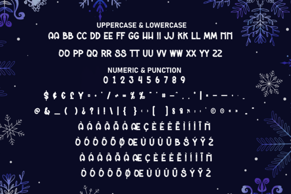 Night Snowflake Font PNG with transparent background - Preview 6