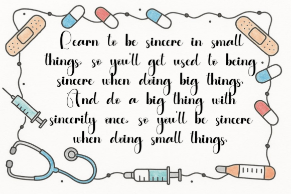 Nursing Font PNG with transparent background - Preview 4