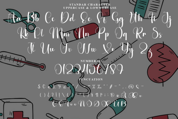 Nursing Font PNG with transparent background - Preview 5