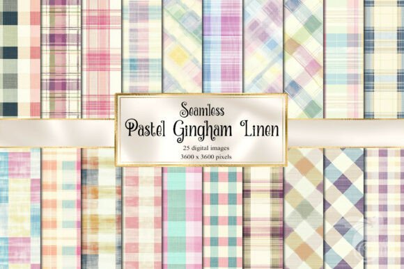 Pastel Gingham Linen Textures