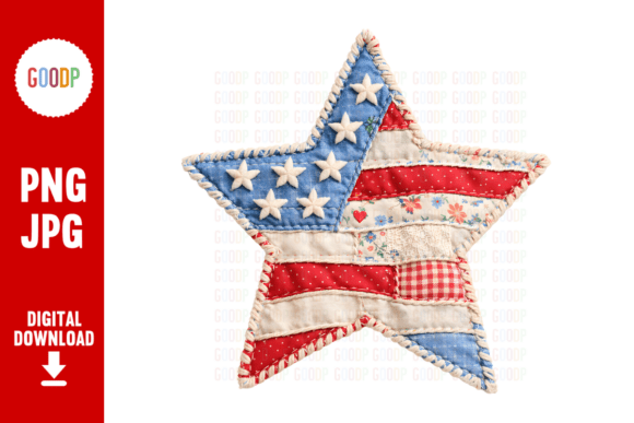 Patchwork USA Flag Americana Quilt PNG