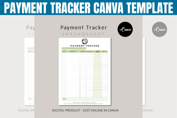 Payment Tracker Canva template for small businesses and freelancers