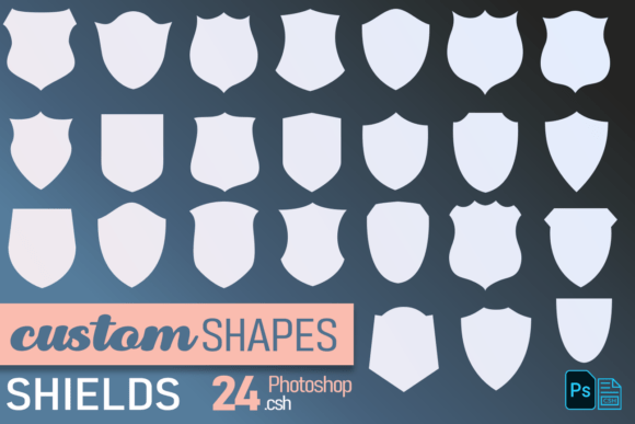 Photoshop Shield Shapes .csh Graphic by Lovelytocu · Creative Fabrica