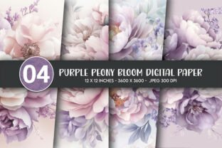 Purple Peony Bloom Digital Paper Graphic by Artify Hub Studio ...