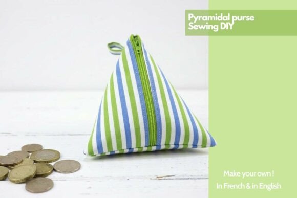 Pyramidal Coin Purse Sewing DIY Grafica Cartamodelli Di Petit Citron