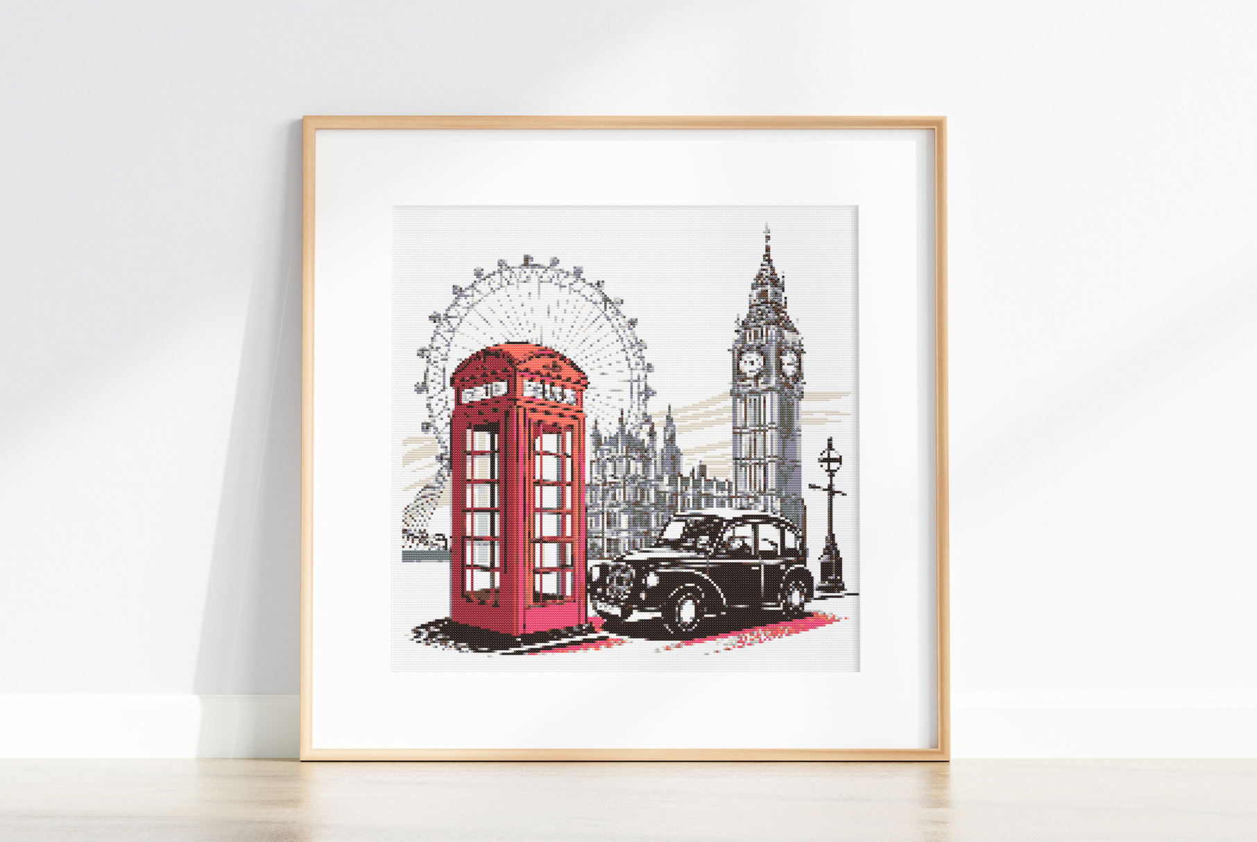 Red Telephone Box Cross Stitch