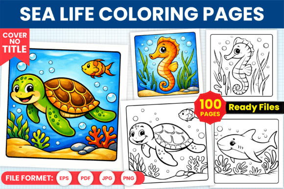 Preview of Sea Life Coloring Pages for Kids coloring pages for kids