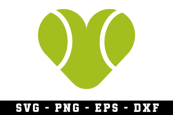 Tennis Ball Heart Svg Cut Files Graphics