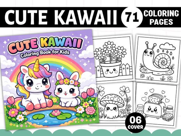 70 CUTE KAWAII COLORING PAGES for KIDS