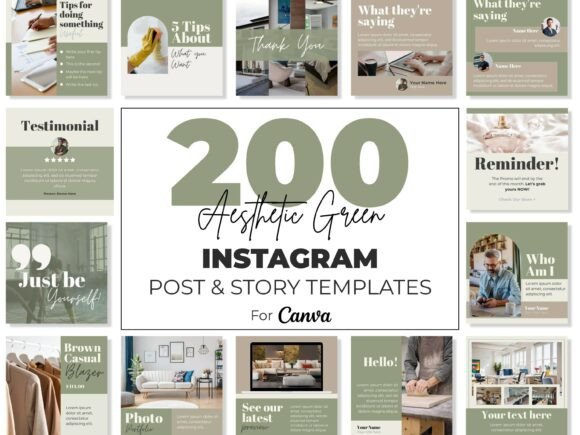 Aesthetic Instagram Canva Template Kit Graphics 1