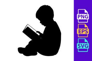 Child Studying Book Silhouette