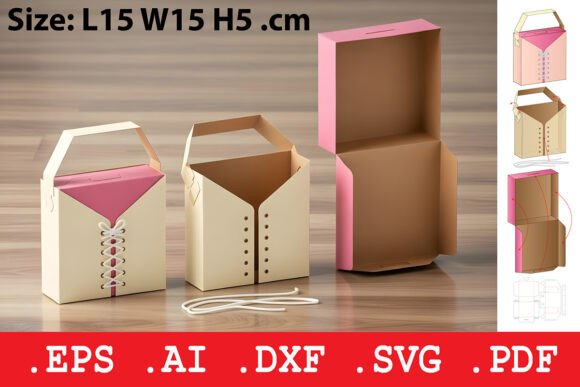 Corset Laced Gift Carrier Box Gráfico Cajas y cartones Por Pungpond. TH