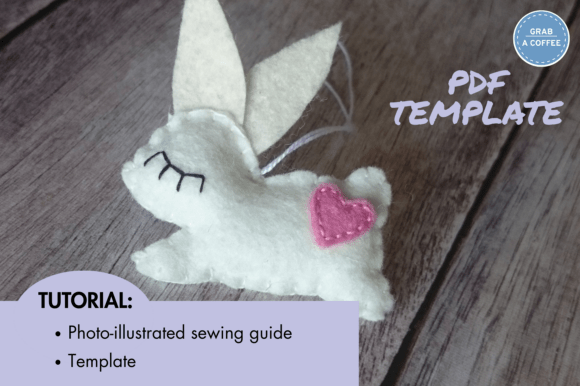 Cute Felt Bunny Ornament Sewing Pattern