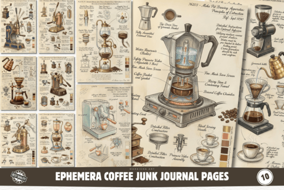 Ephemera Junk Journal Pages Huge Bundle Bundle · Creative Fabrica