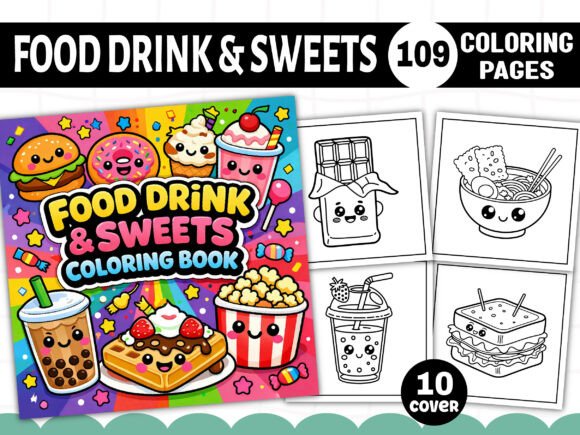 FOOD DRINK & SWEETS Coloring Pages