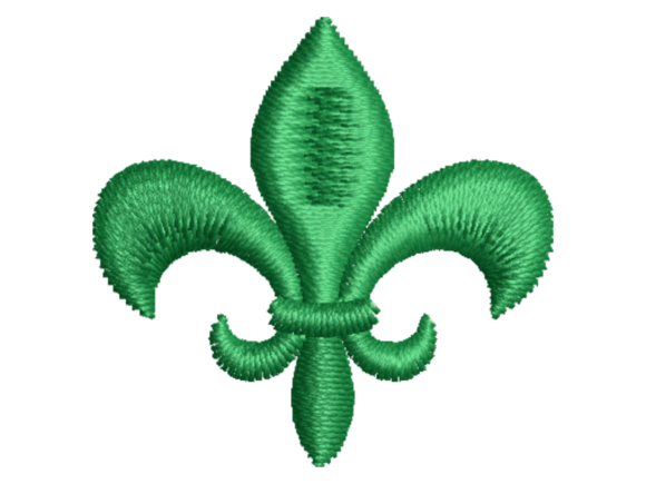 Green Fleur De Lis Embroidery