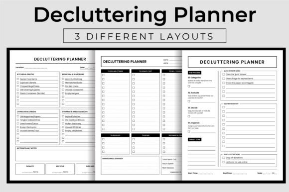 Home Decluttering Planner Organize Log