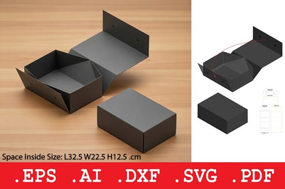 Magnetic Flip Top Rigid Box Objects 3D SVG Craft By Pungpond. TH