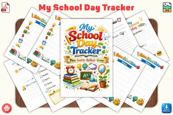 My School Day Tracker Graphic by KDPLab · Creative Fabrica