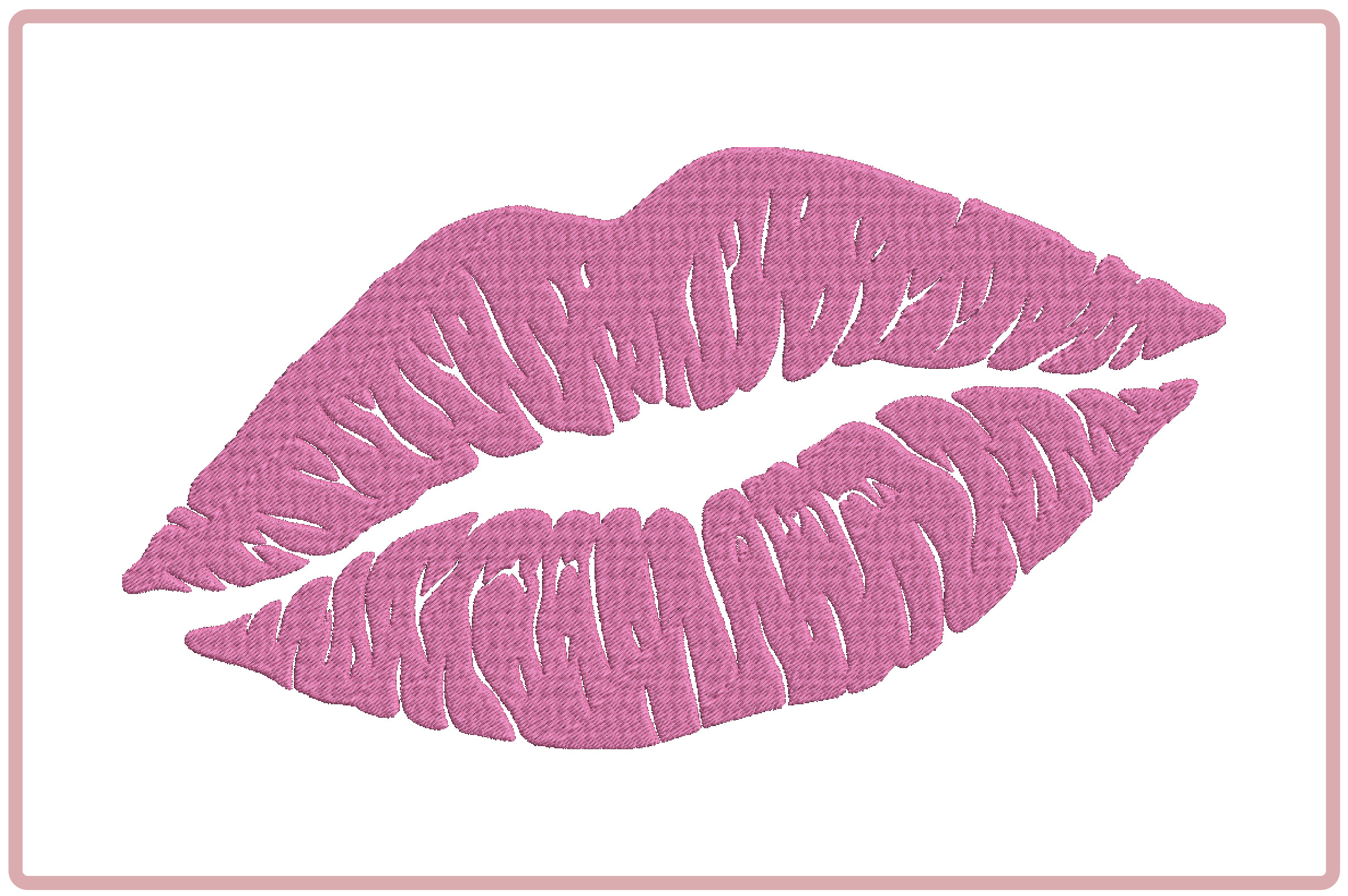 Pink Lips Embroidery Design