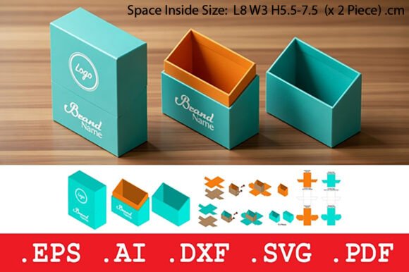 Slant Rigid Box Slanting Lid Rigid Box with Shoulder · Creative Fabrica